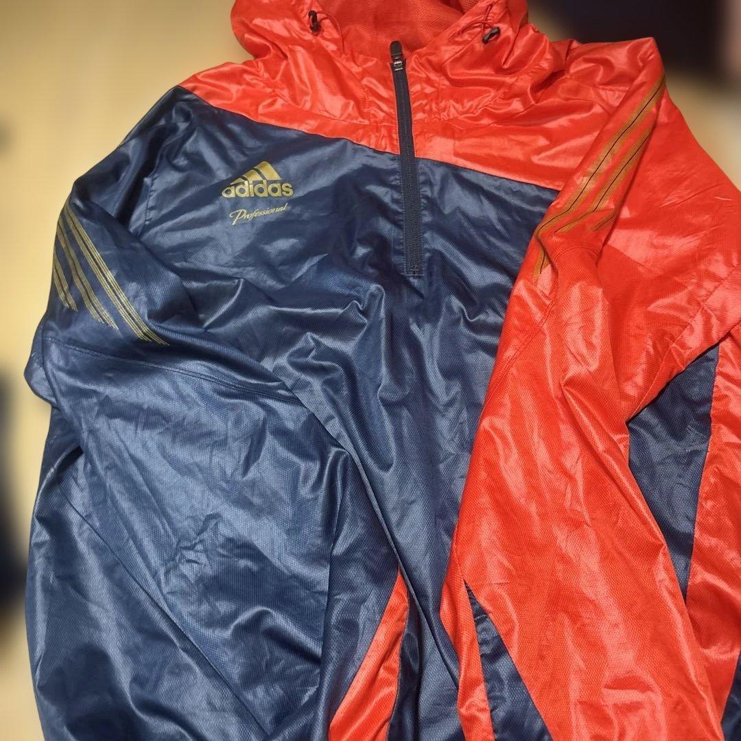 ひ*羊様 adidas Professional ピステ上下 赤・紺　セットアッ