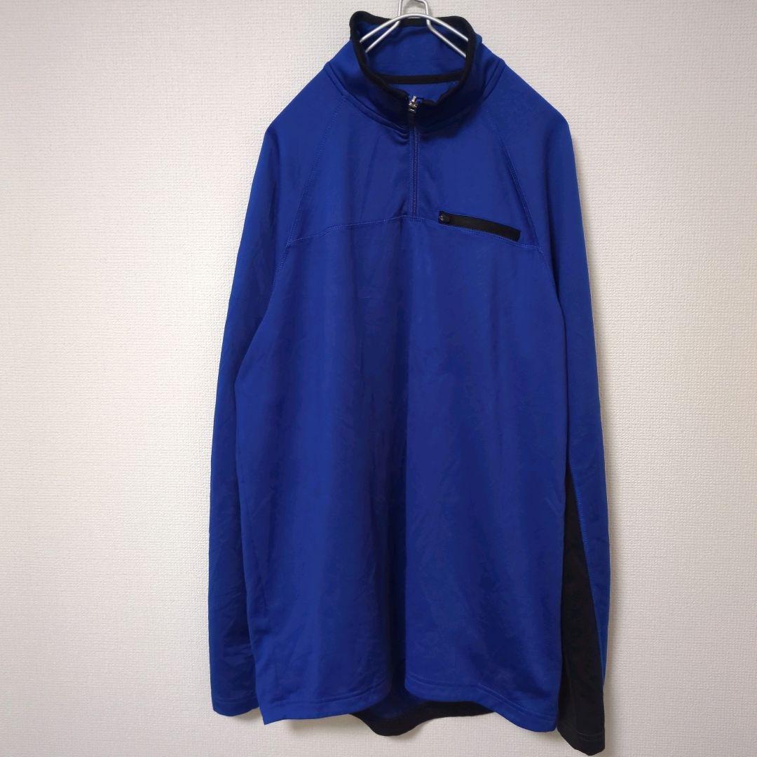 ★フィラ FILA トレーナー プラクティス ハーフジップ ブルー 古着★