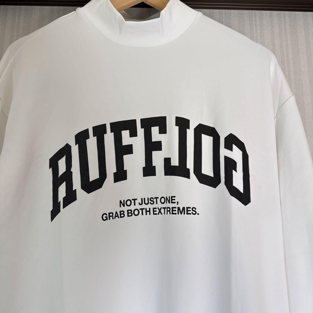 RUFFLOG L/S FRONT LOGO MOCK WHITE Mサイズ