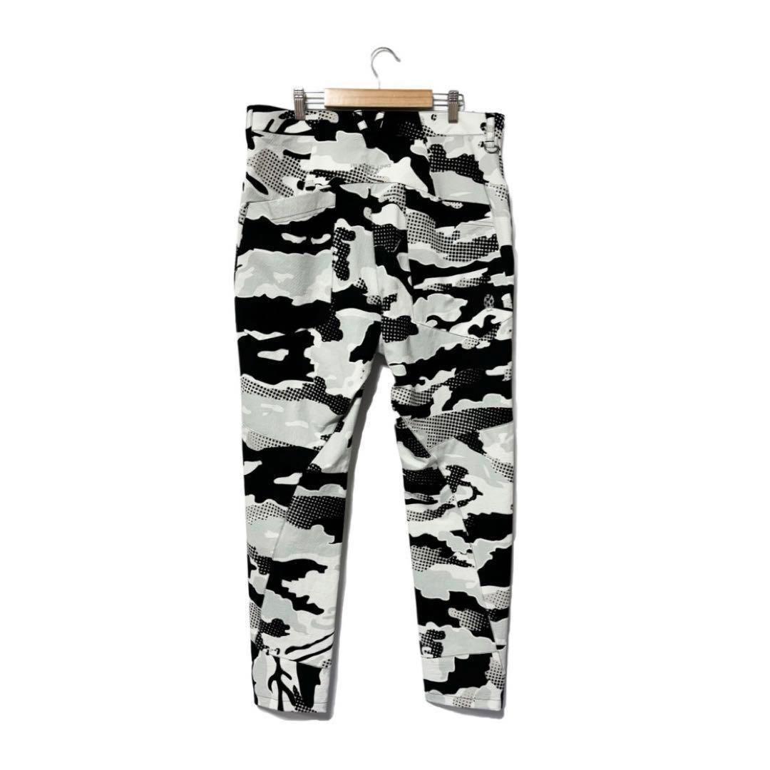 新品 ラッセルノ ドビー柄 ストレッチ ジョガー パンツ カモ グレー M 4