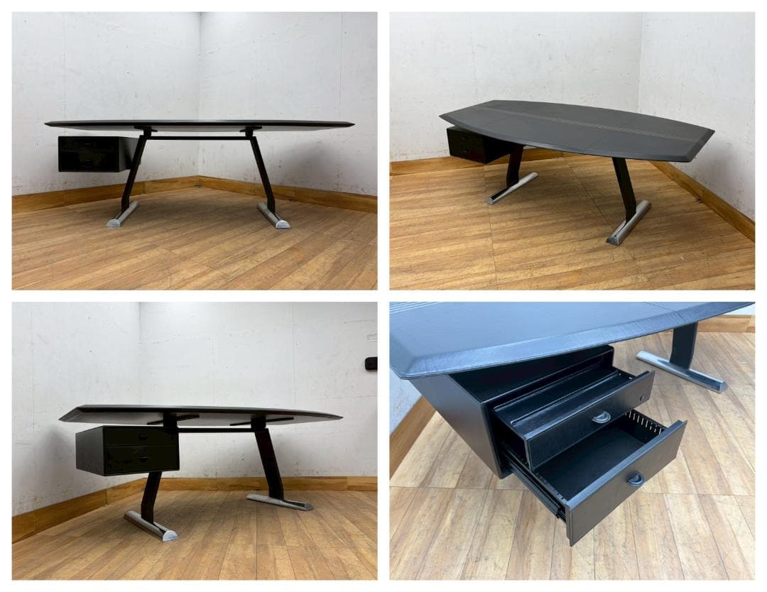 T7967☆美品☆i4MARIANI☆クワトロマリアーニ☆イタリア☆本革☆デスク