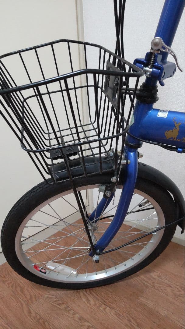 CAPTAIN STAG 折り畳み自転車 青色 前バスケット付 引取限定 愛知県