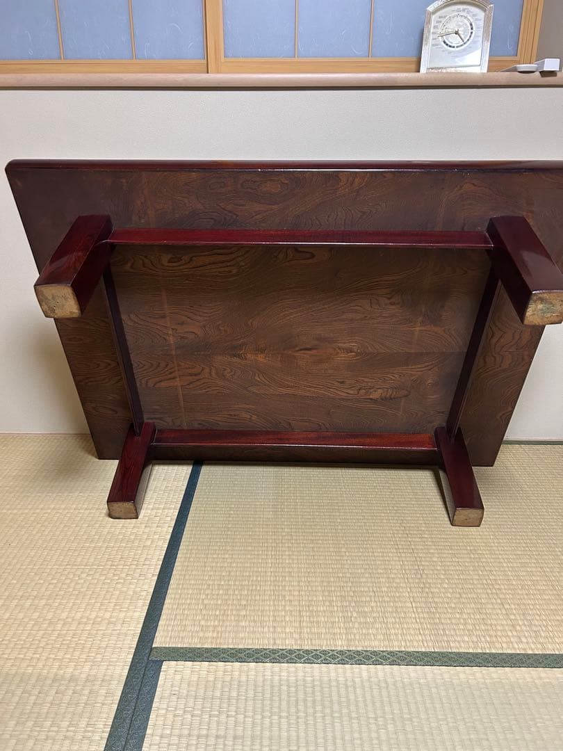 ダークブラウン 木製座卓 漆塗り光沢仕上げ