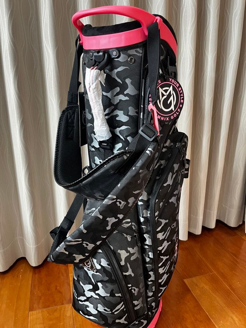 新品　レディース　ゴルフ　オムニックス スタンド式　キャディバッグ　カモ/ピンク