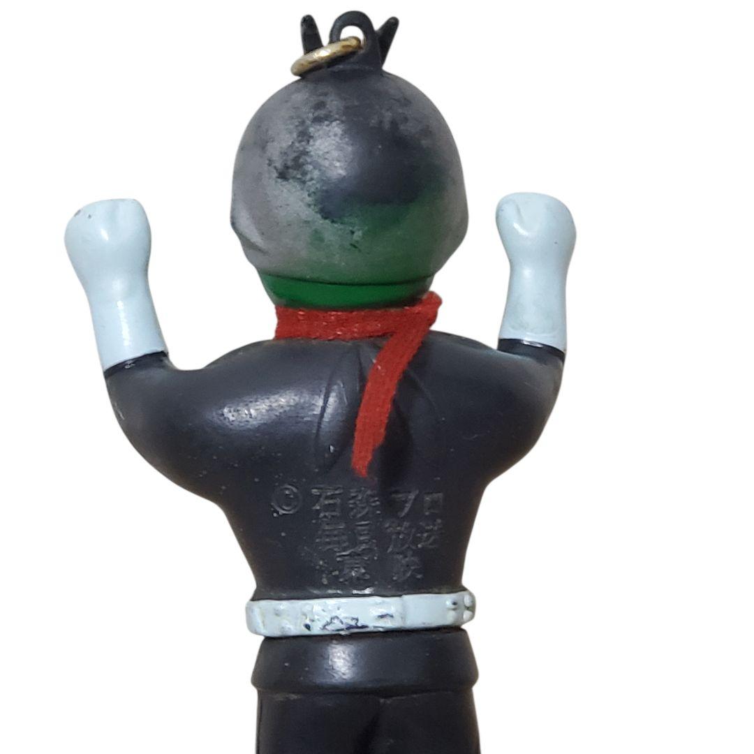 希少 当時物 旧バンダイ 仮面ライダー2号 ソフビ キーホルダー ガッツ 昭和