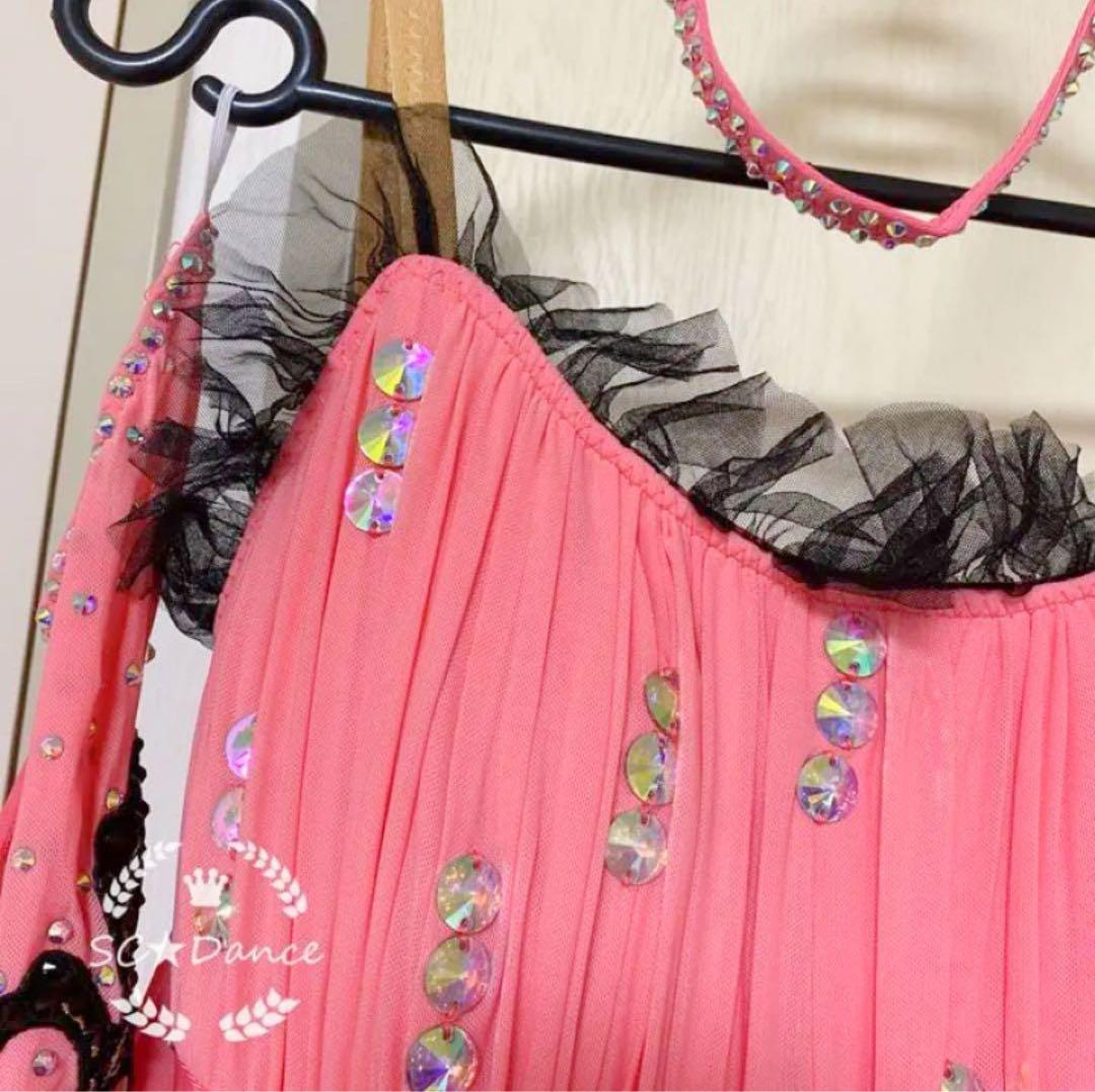 未使用品　社交ダンス　モダンドレス　競技ドレス　ピンク