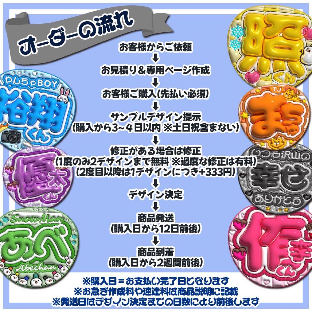 【通常発送】ぷっくりうちわ文字オーダー【うちわ貼り付け×1+保護フィルム×2】