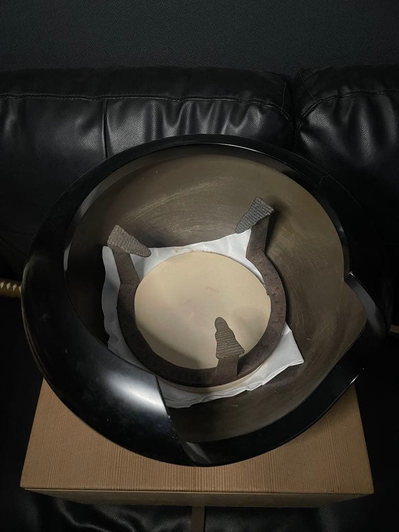 茶道具　寄神崇白　造　黒雲龍土風炉　五徳　底瓦付　時代 希少品 古美術