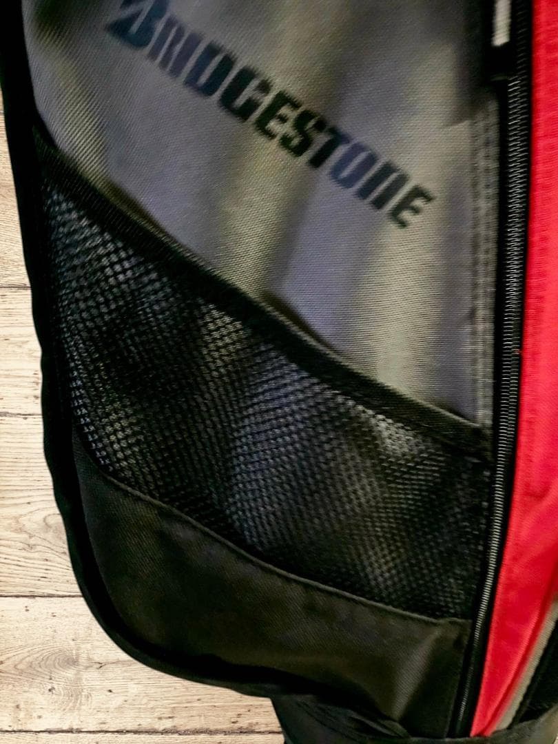 送料無料/美品　Bridgestone キャディバッグ 黒/赤/グレー