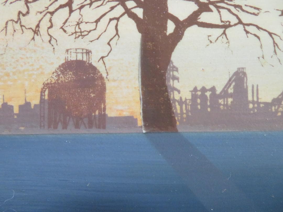 出口修　「夕ぐれと石」　油彩F6号　リアリズム　ローマ法皇絵画献納画家　１枚の繪