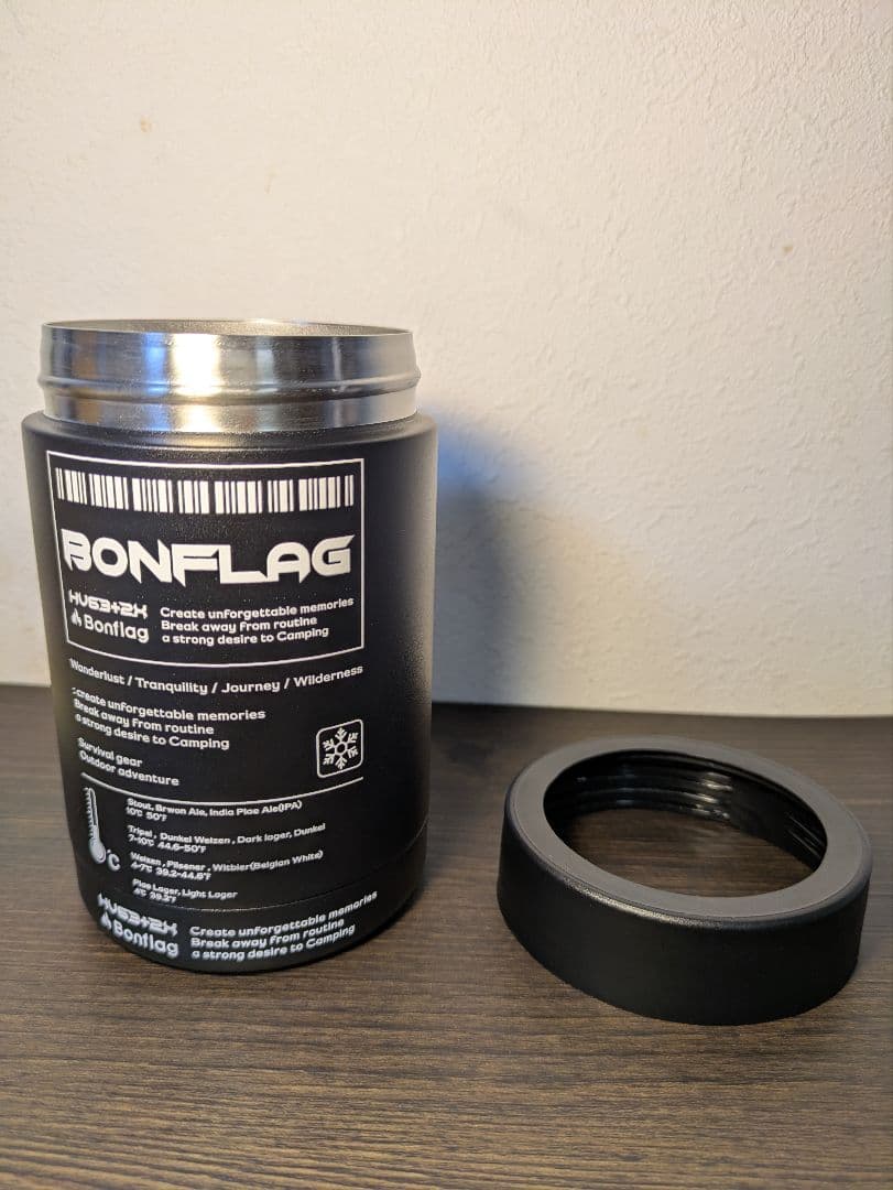 BONFRAG 缶クーラー (BK) 355ml 保温・保冷 真空ダブルウォール