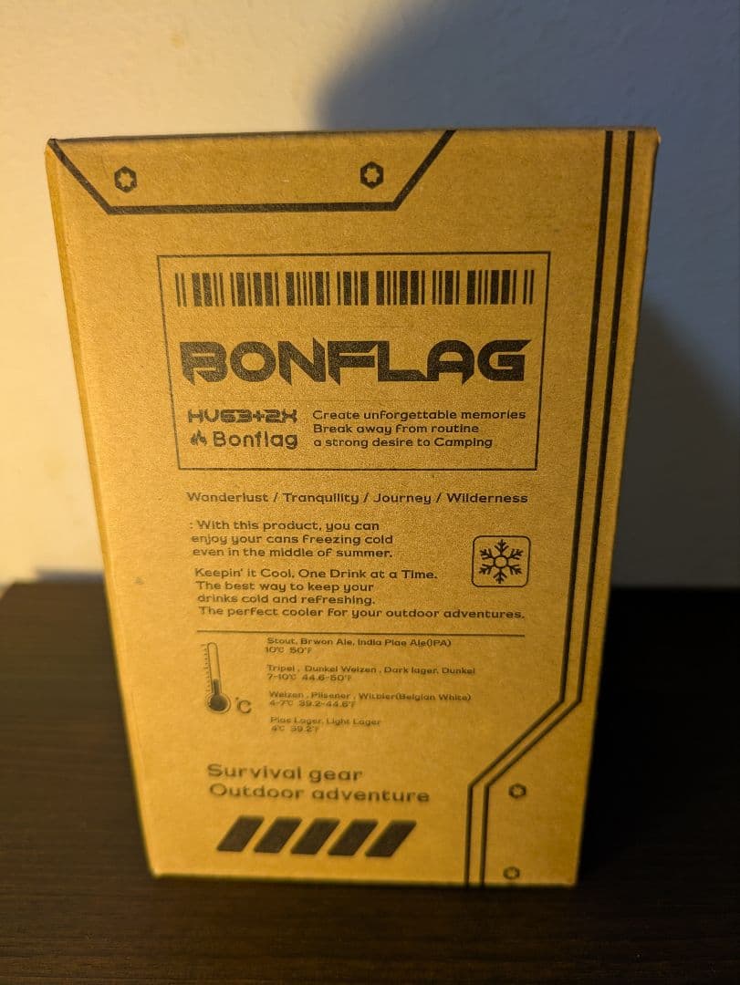 BONFRAG 缶クーラー (BK) 355ml 保温・保冷 真空ダブルウォール