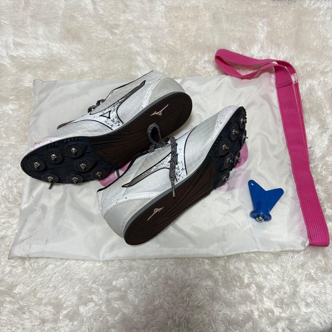Mizuno ホワイト スパイクシューズ 23センチ 陸上 短距離