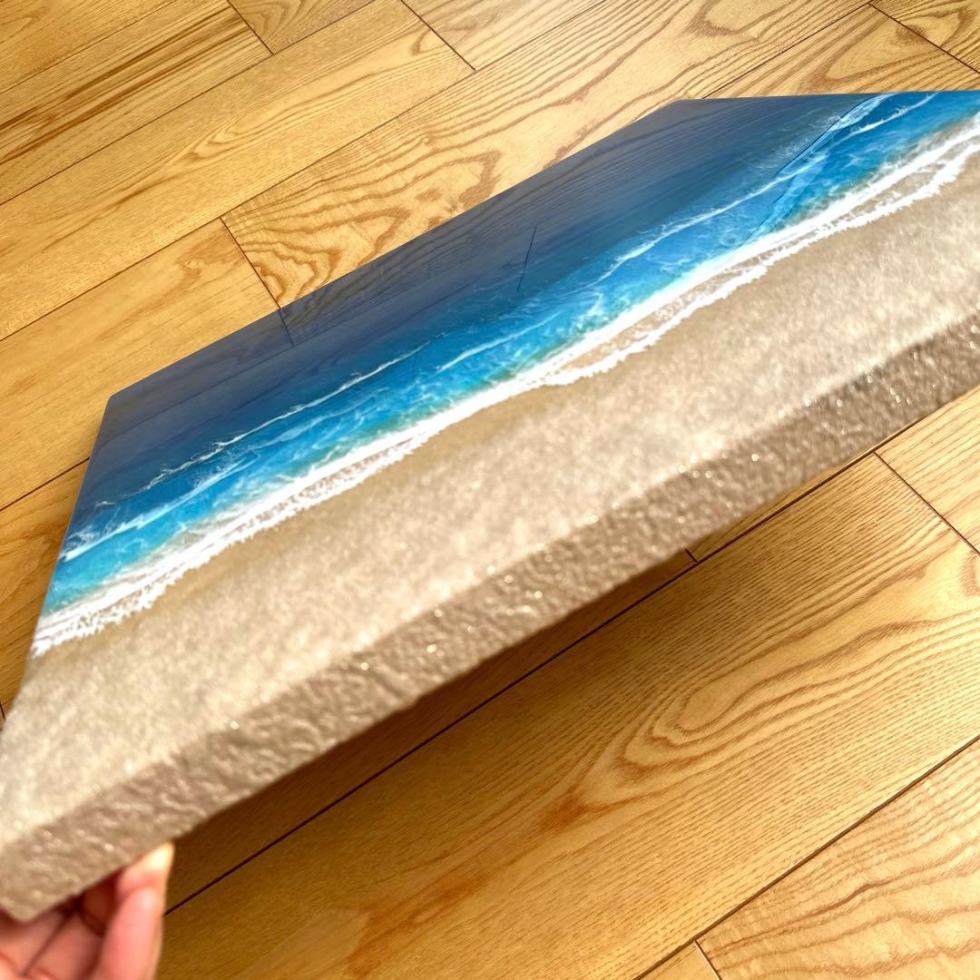 海アート　レジンアート　オーシャンアート　壁掛け　立体　大型　波アート