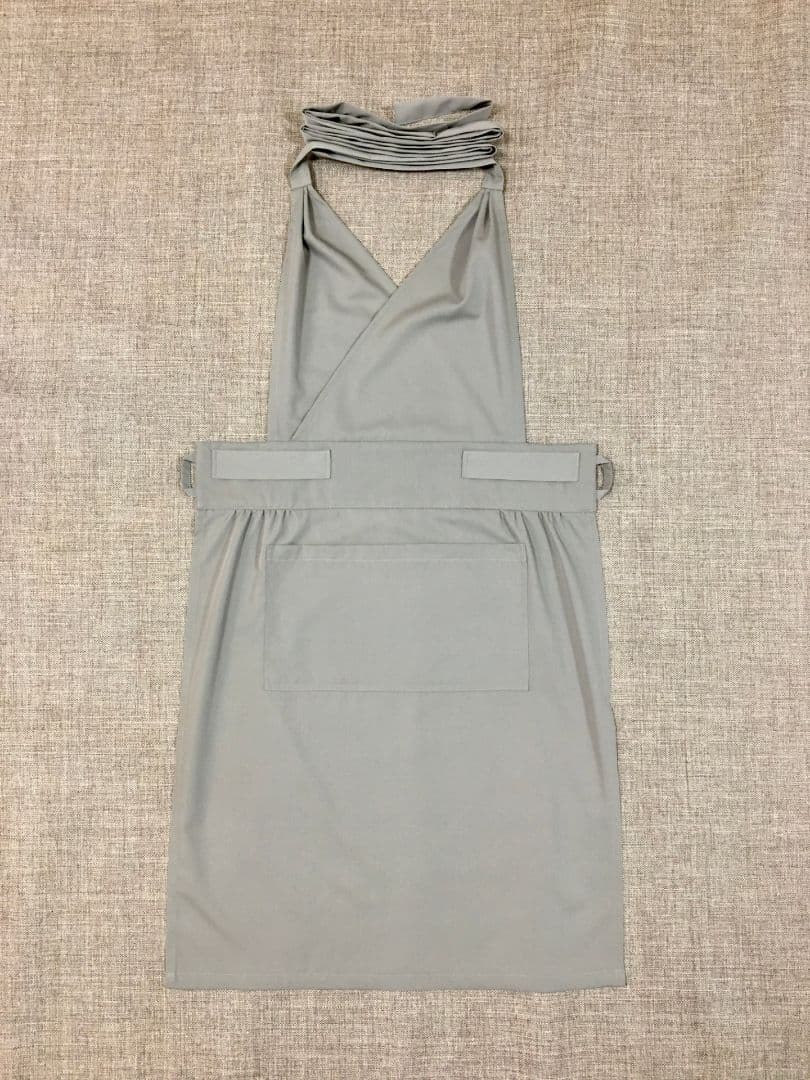 茶道　稽古着エプロン　グレーカーキ
