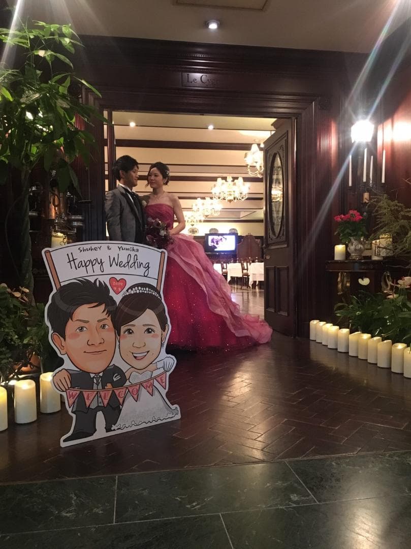 似顔絵特大パネル★結婚式　二次会　ウェルカムボード　似顔絵　結婚準備