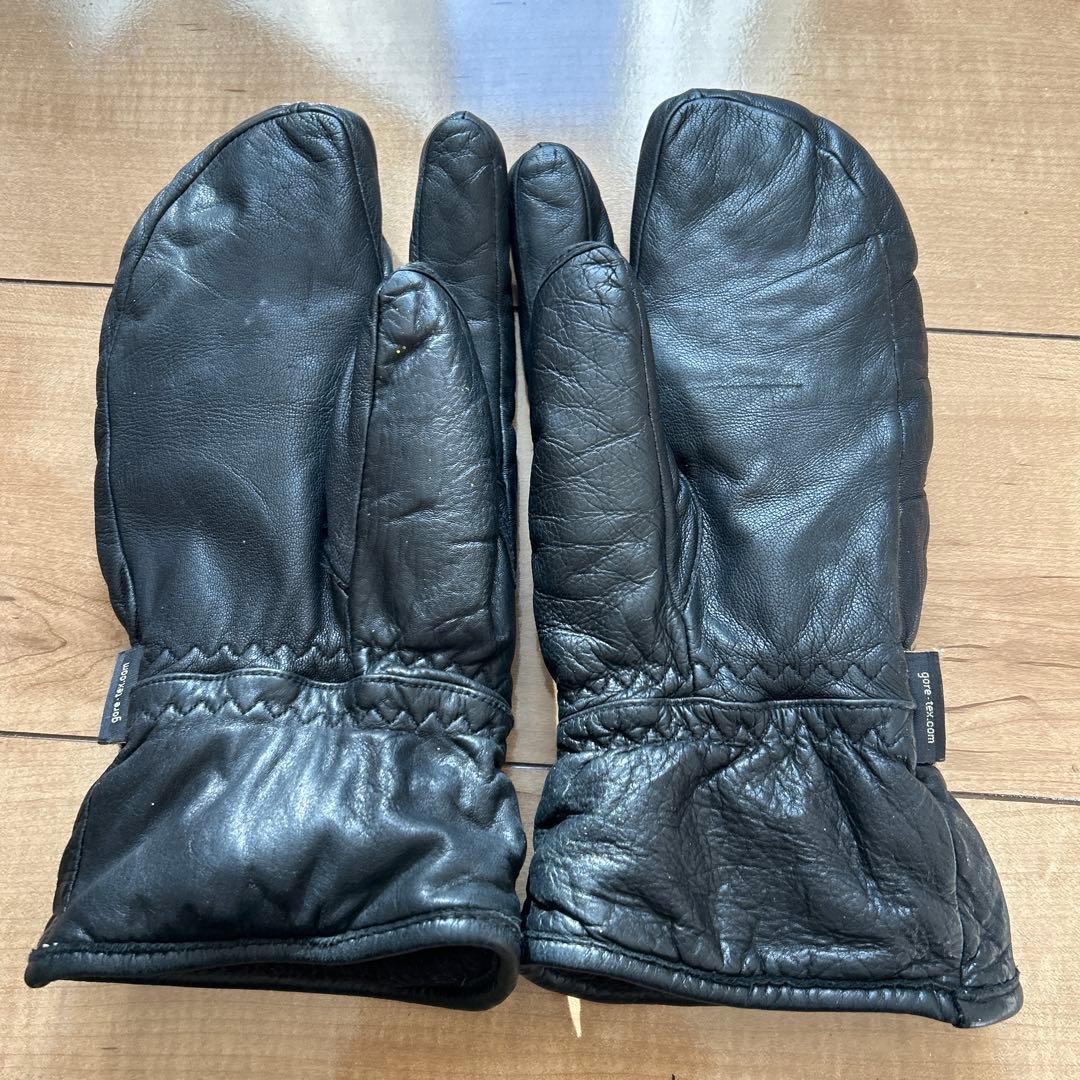 Hestra 黒 レザー ミトン グローブ