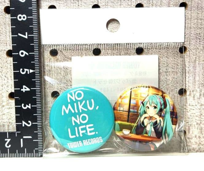 初音ミクxTOWER RECORDS Cafe 缶バッチ2個セット
