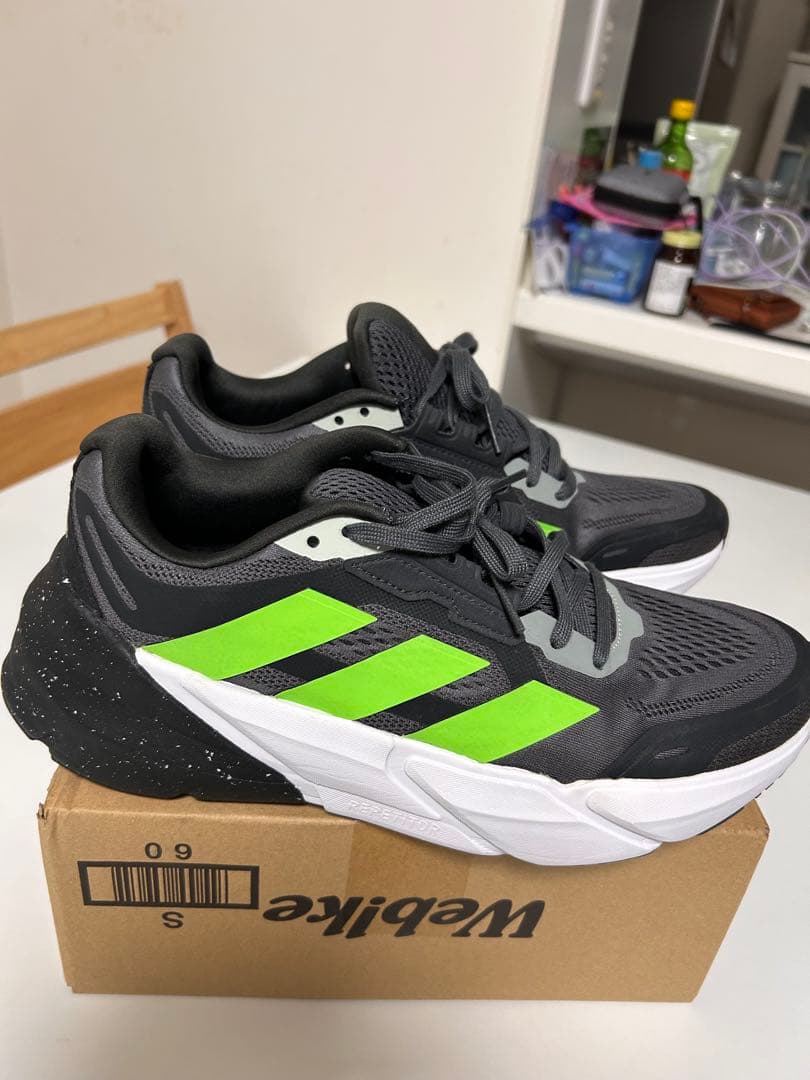 adidas adistarランニングシューズ グレー/グリーン