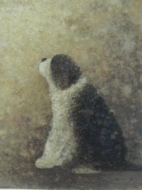 瀬尾一嘉「仲良し日記」、希少画集画、新品高級額、額装付、状態良好