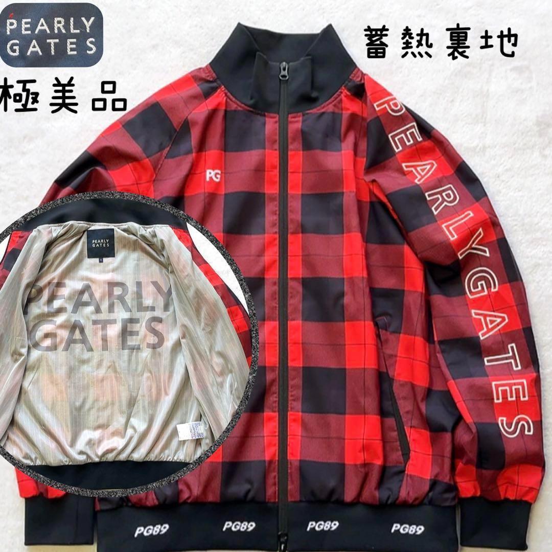 極美品　近年　パーリーゲイツ　蓄熱裏地　スニード　ジャケット　チェック　レッド