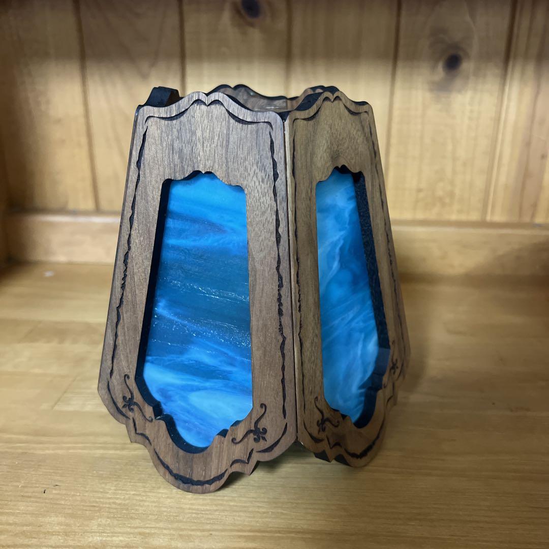 Dapple Glass Shade 【ウォールナット】ターコイズブルー