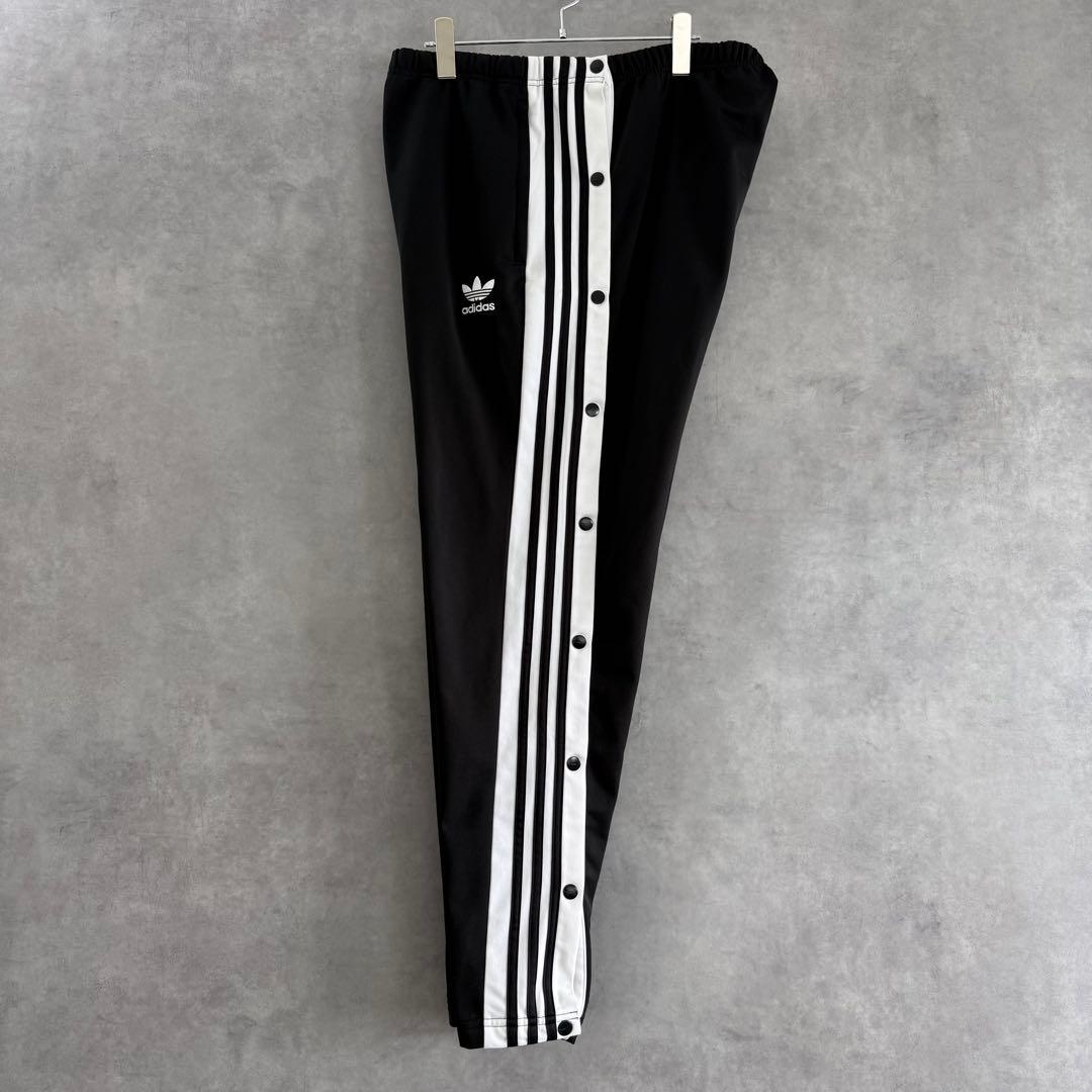 adidas アディダス トラックパンツ ブラック×ホワイト 2XLビッグサイズ