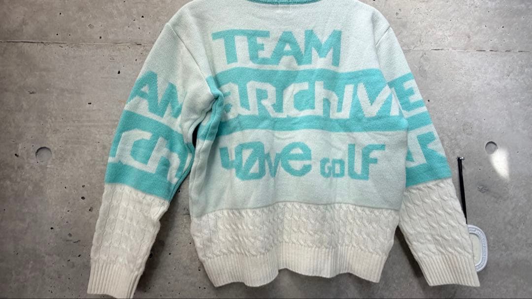 【archivio アルチビオ】ニットセーター（水色×白）