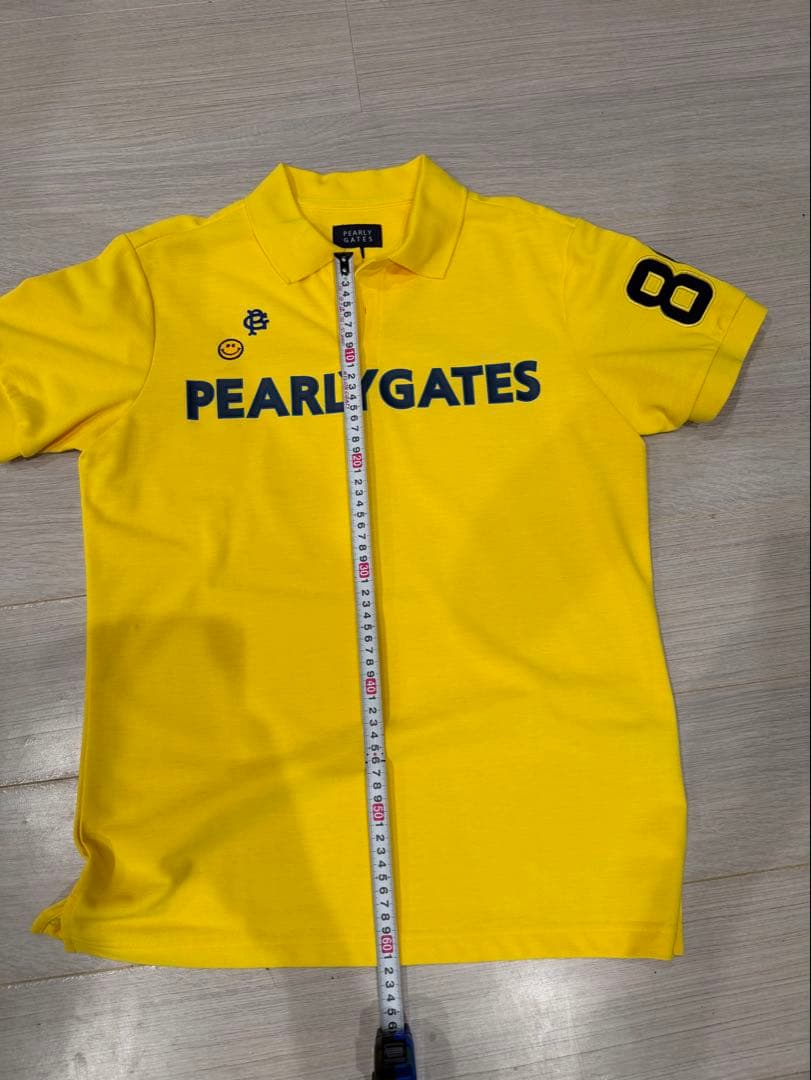 PEARLY GATES 半袖ポロシャツ サイズ5 メンズL イエロー ロゴ