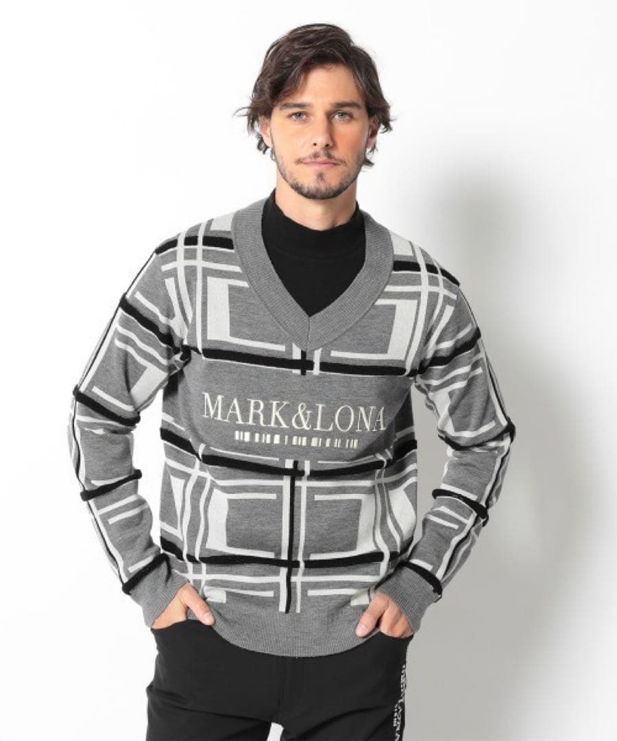 美品★ MARK&LONA ニット 保温 セーター グレー マーク&ロナ 正規品