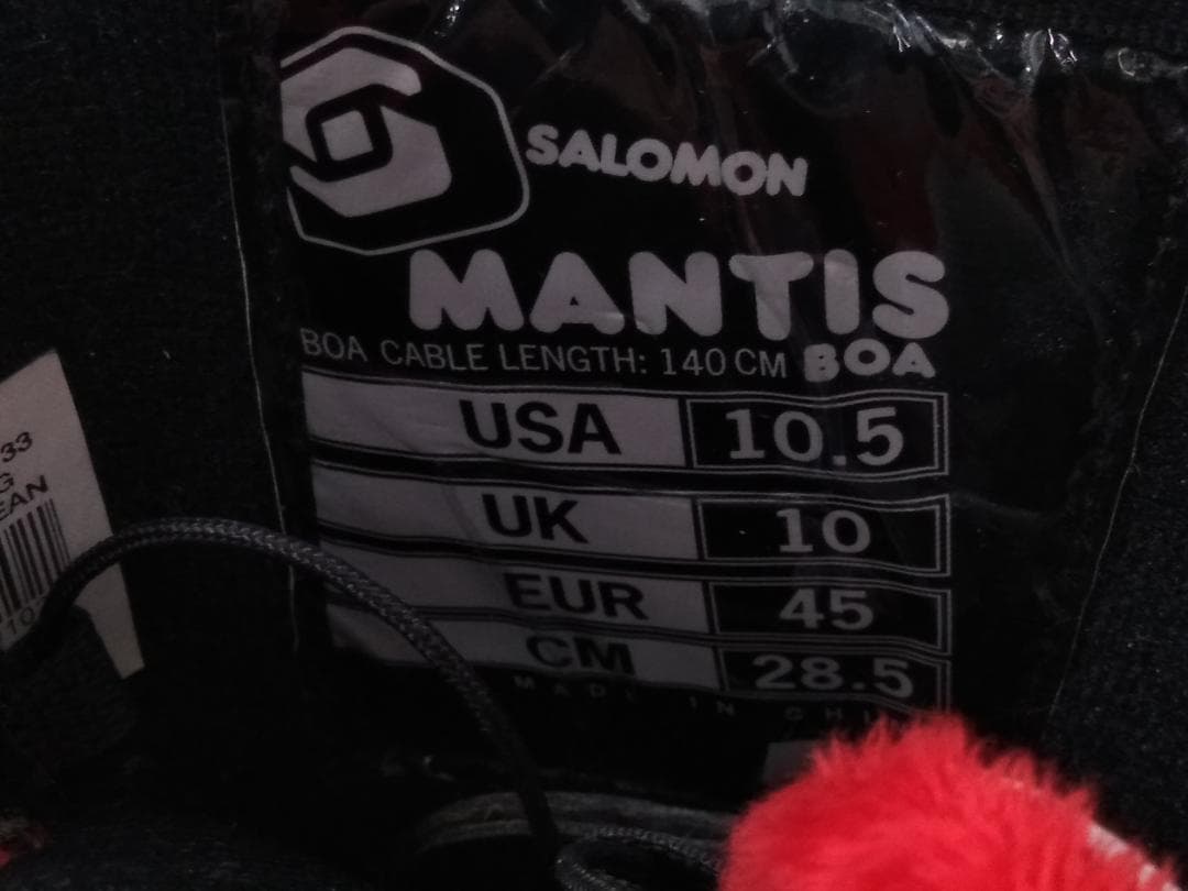サロモン MANTIS スノーボードブーツ 28.5cm メンズ 黒×赤◆