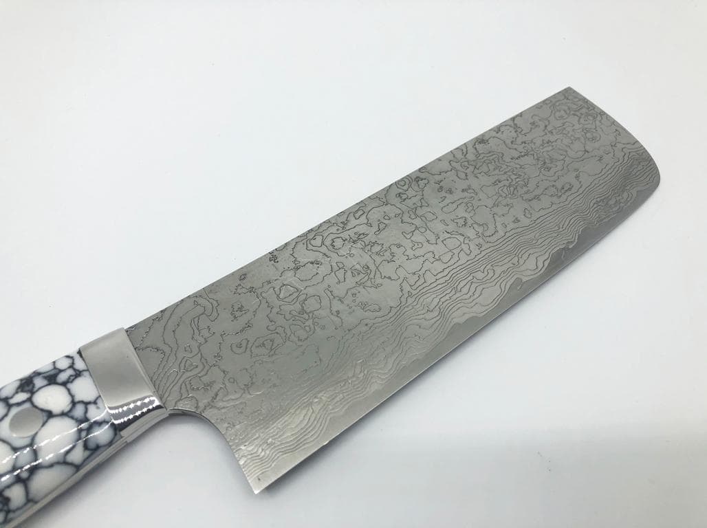 佐治武士 菜切包丁 170mm 白 R2 ダイヤ仕上げ ターコイズ