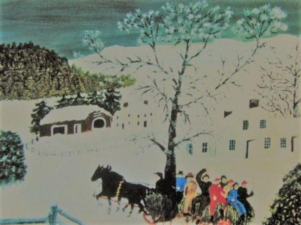 グランマ・モーゼス、『さようなら』、希少画集画、状態良好、新品高級額装付