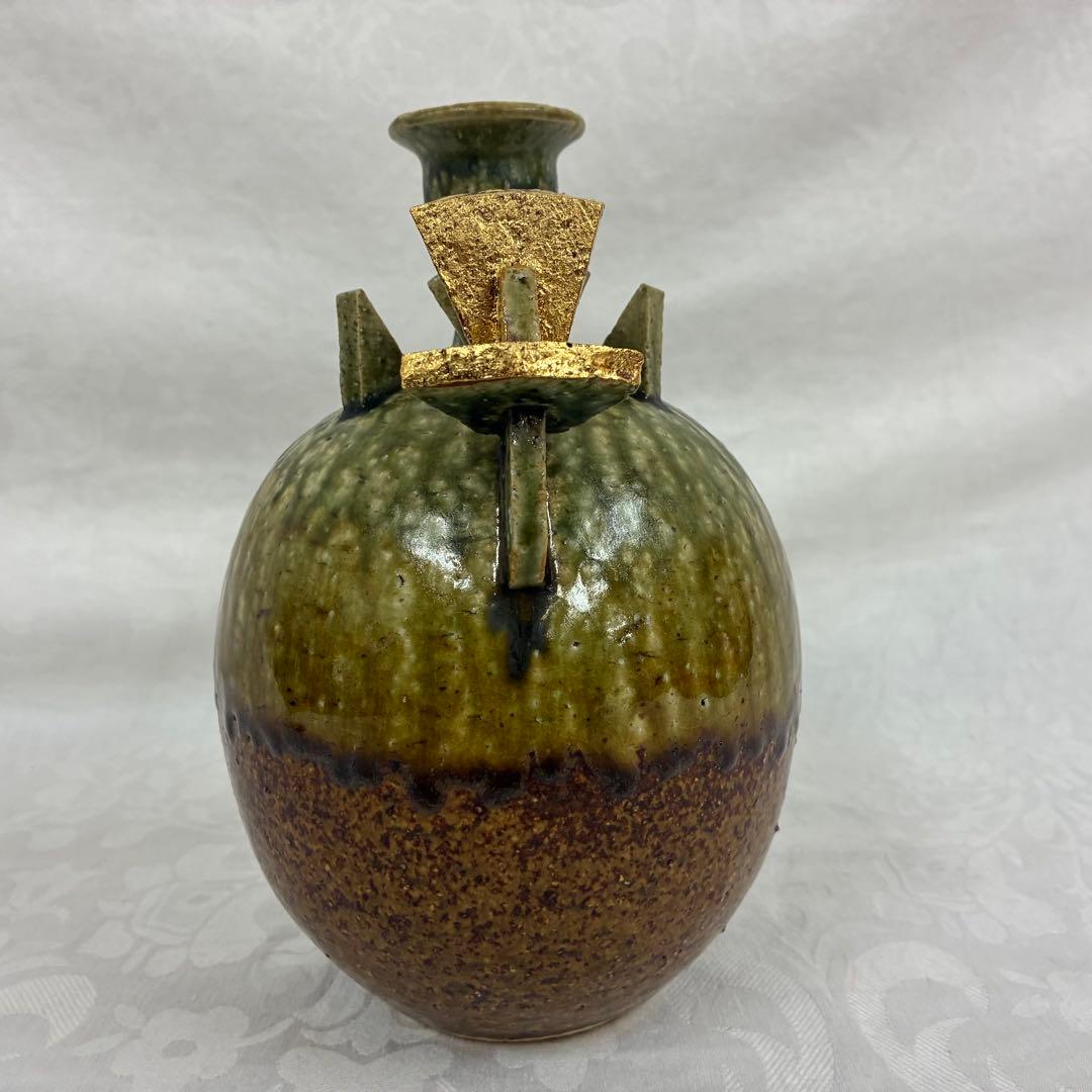 作家物 永見鴻人作 鳥 花挿 花瓶 一輪挿し 飾り壺 ヴィンテージ 桐箱入り