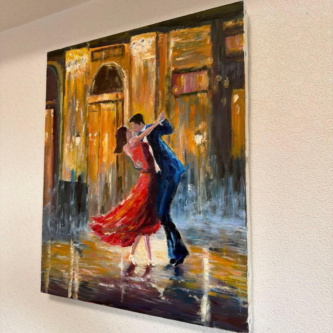 油彩画 ダンスの情景　キャンバスF8(45.5×38.0)