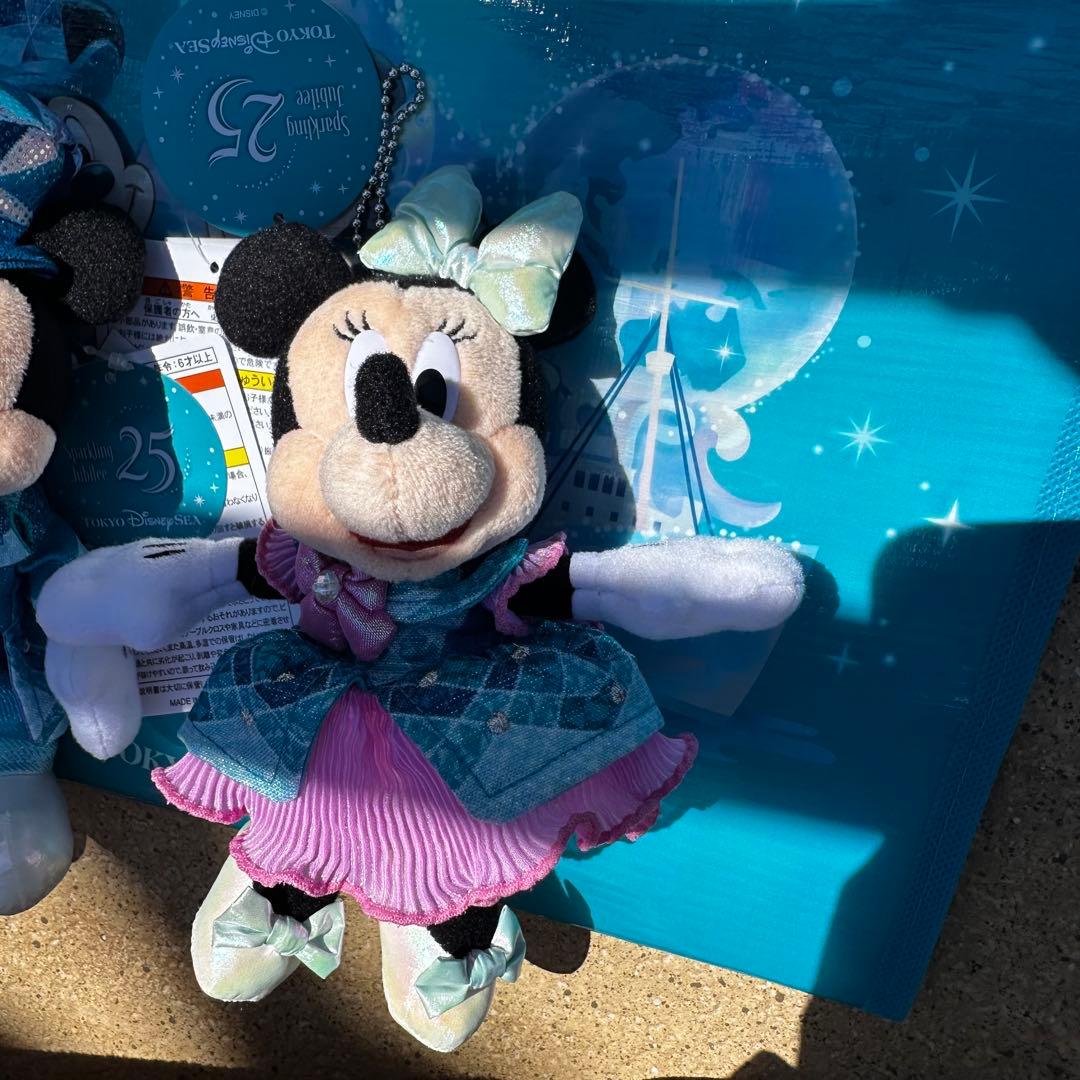 ディズニーシー25周年　ぬいぐるみバッジ　ミッキー&ミニー