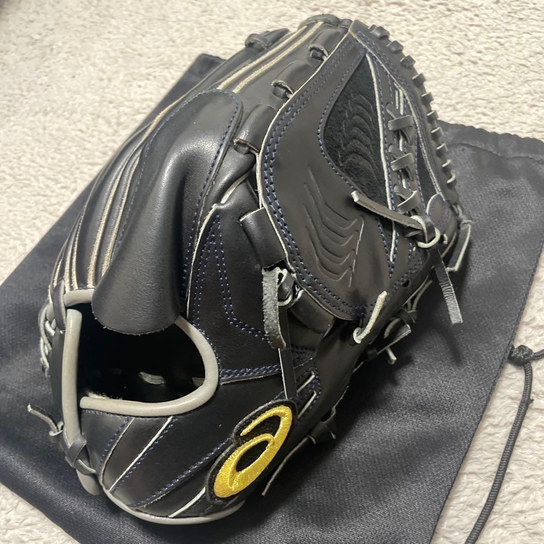 ゴールドステージ 硬式グローブ 黒 収納袋付き