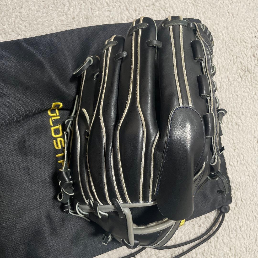 ゴールドステージ 硬式グローブ 黒 収納袋付き