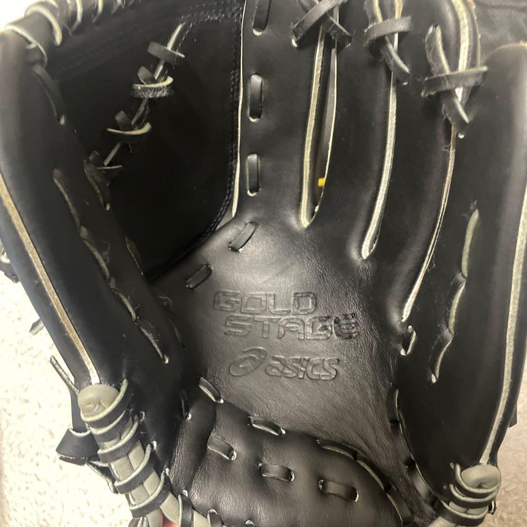 ゴールドステージ 硬式グローブ 黒 収納袋付き