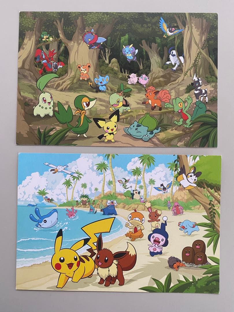レア ポケモン ポストカード 2枚セット イーブイとふしぎな本
