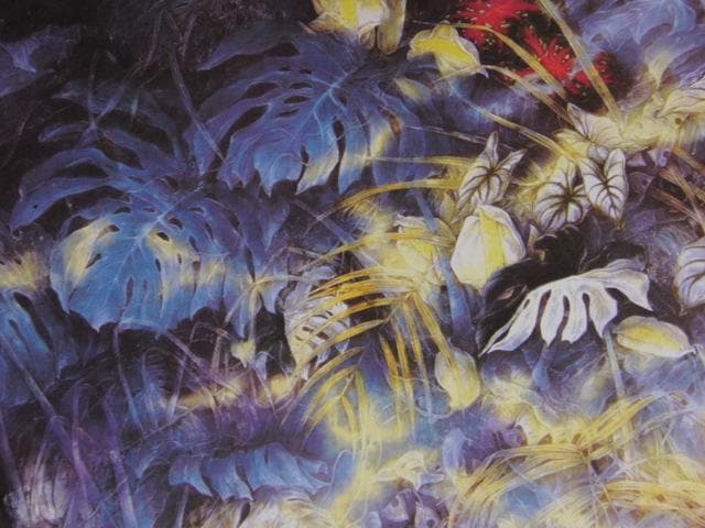 塩見仁朗、【蒼々樹叢】、希少な額装用画集より、新品額装付、状態良好