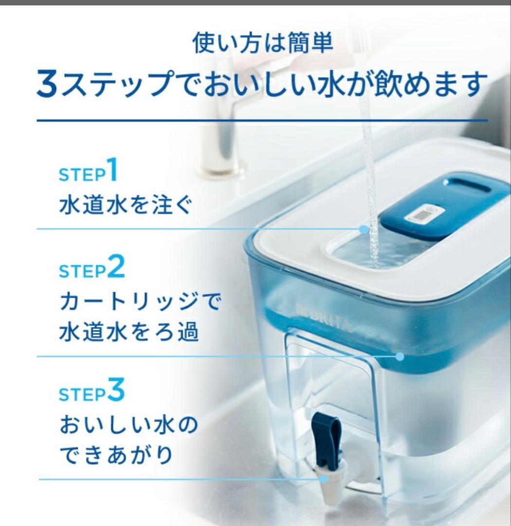 【美品】BRITA フロー 浄水器 3個カートリッジ付き
