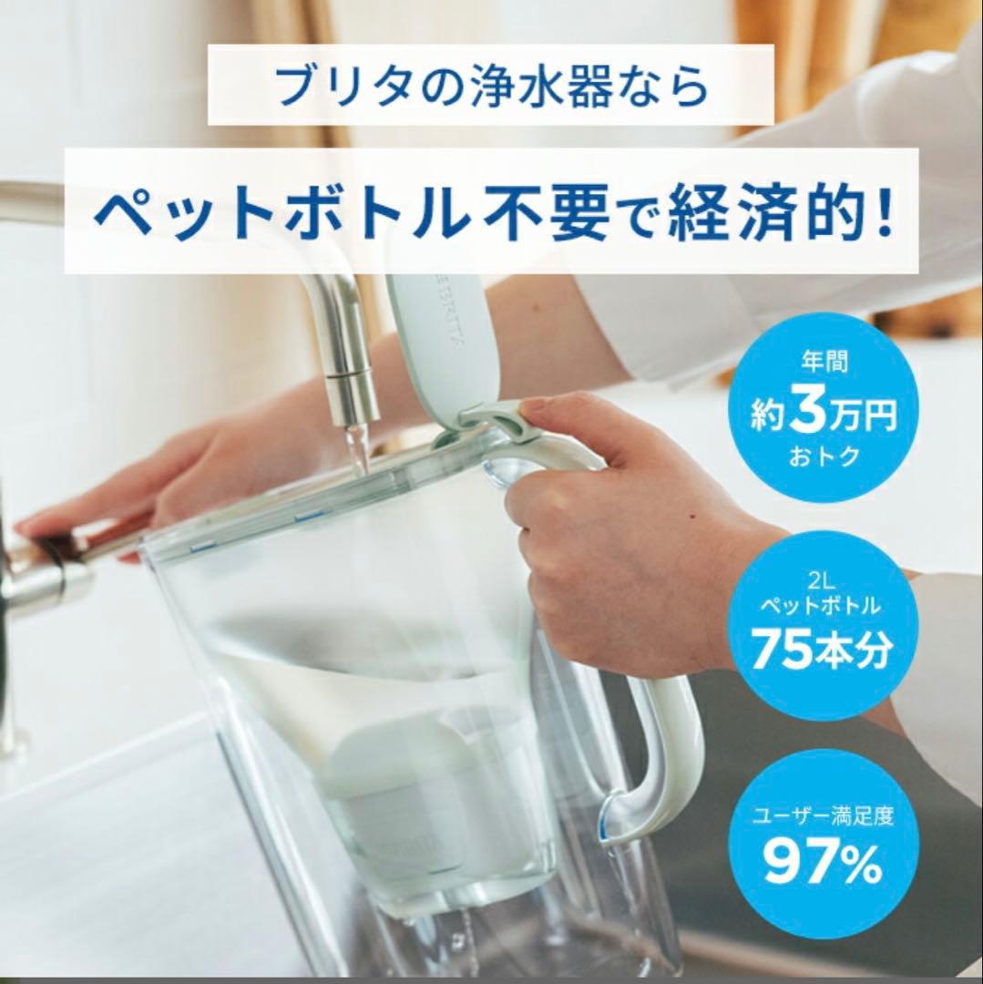 【美品】BRITA フロー 浄水器 3個カートリッジ付き