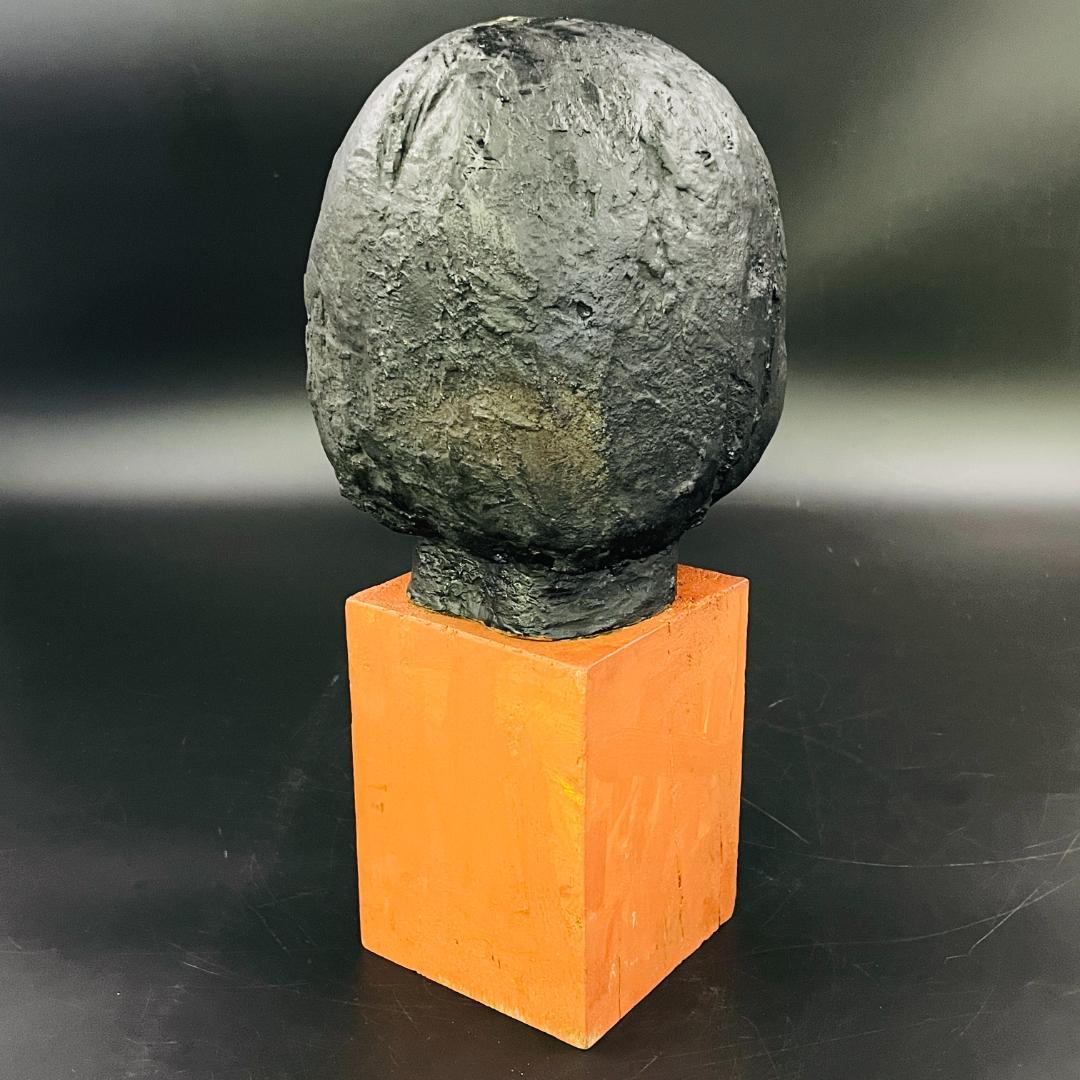 二部黎 にべれい 女性頭部像 彫刻作品 約35cm 北海道 小樽 本郷新師事