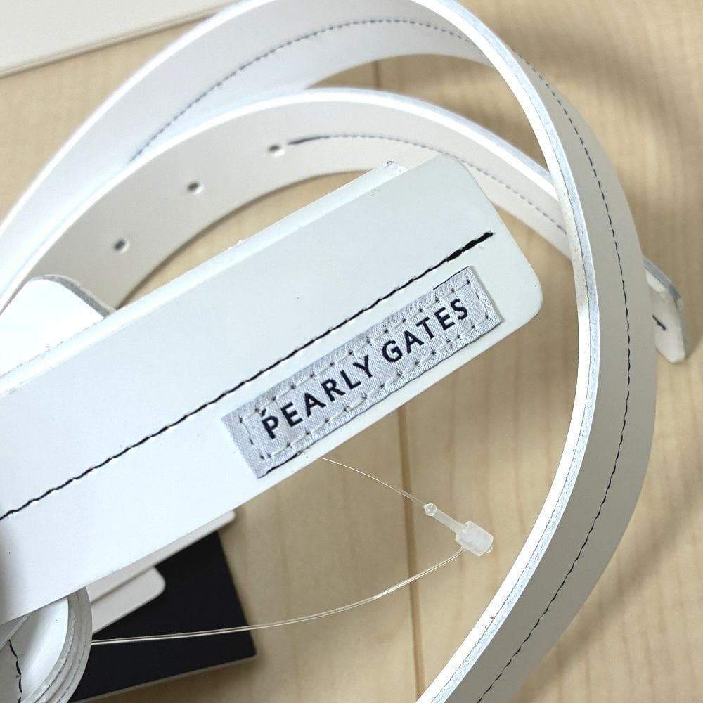 新品 PEARLY GATES パーリーゲイツ レザーリボン ベルト 白