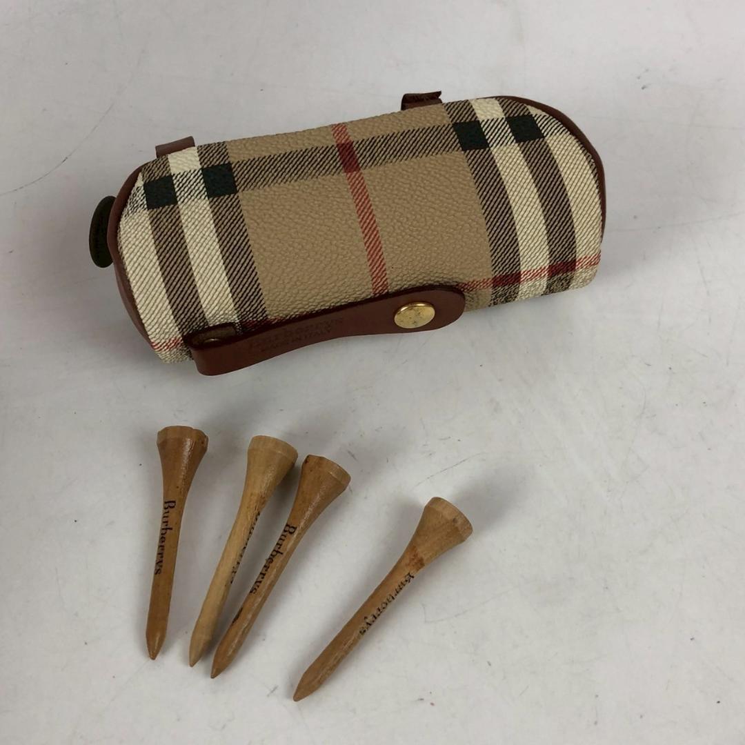 Burberry バーバリー チェック柄 ゴルフティーケース＆ウッドティー4本