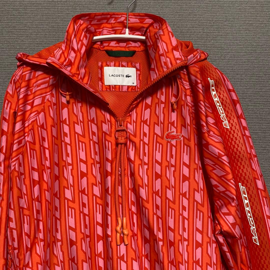 LACOSTE ウィンドウ　アノラックパーカー ゴルフ オレンジ