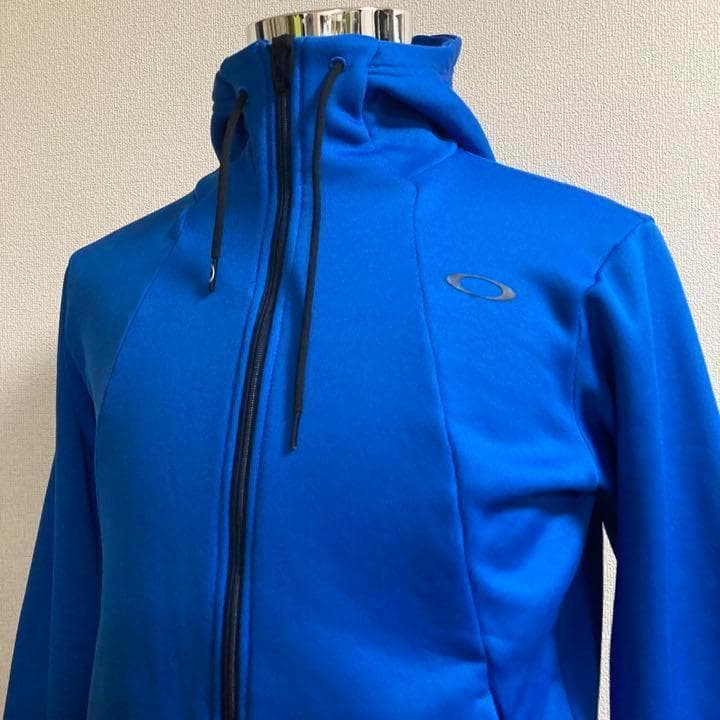 オークリー ジップアップ パーカー 裏起毛◆ブルー Mサイズ