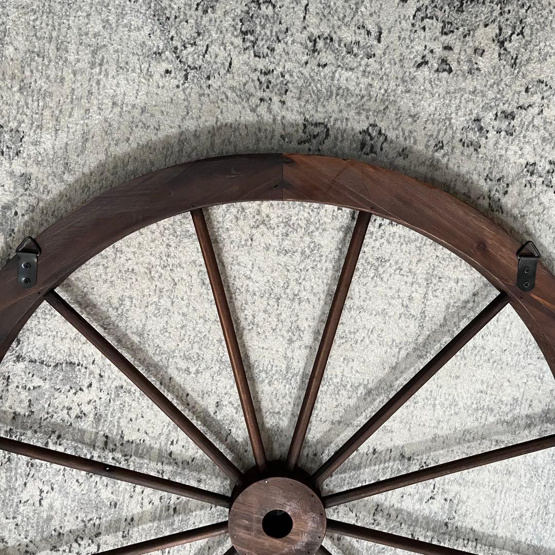 木製装飾用車輪型オーナメント 約58cm