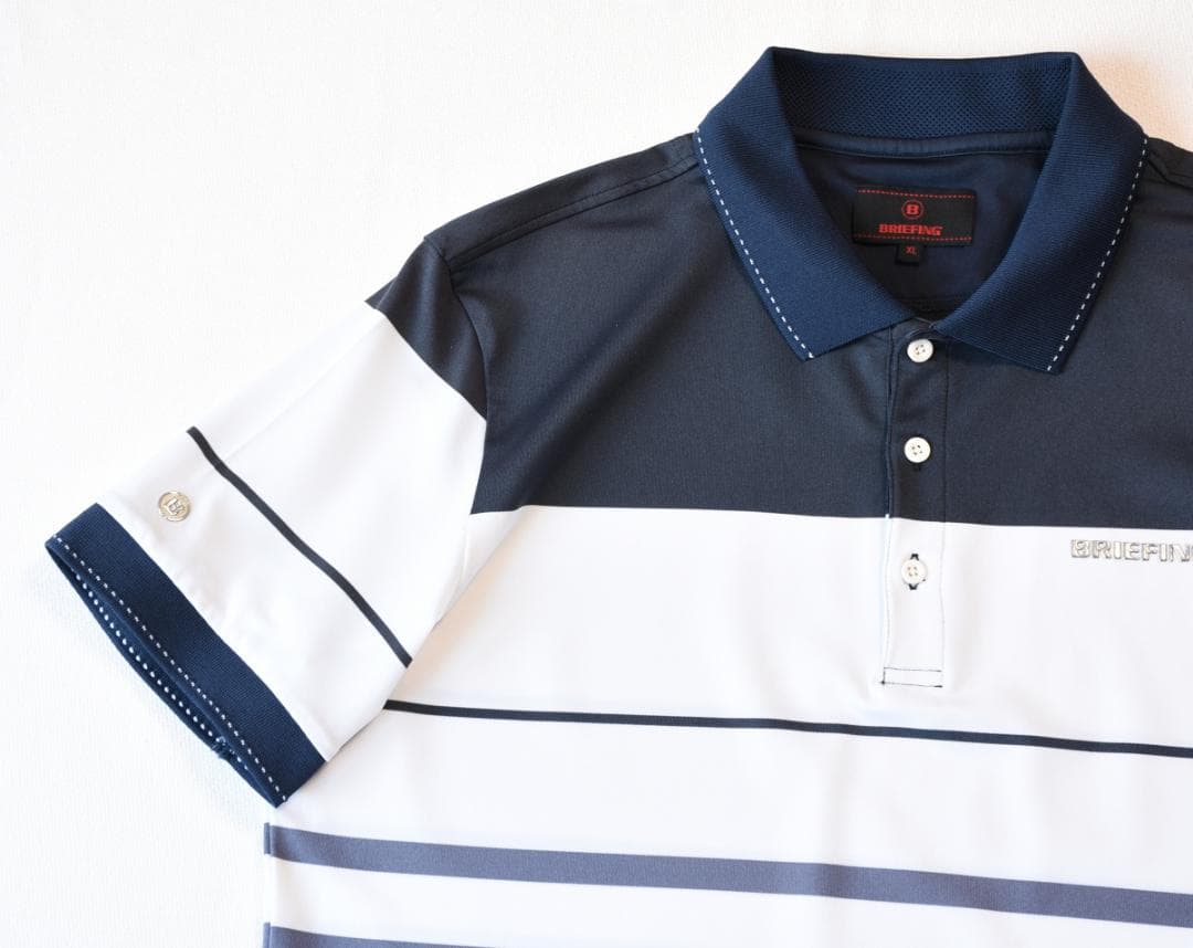 BRIEFING GOLF（ブリーフィングゴルフ）メンズワイドストライプポロXL
